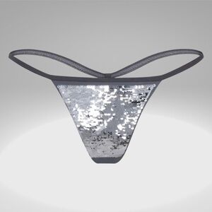 NTW SKIMS Sequin String Thong - Silver